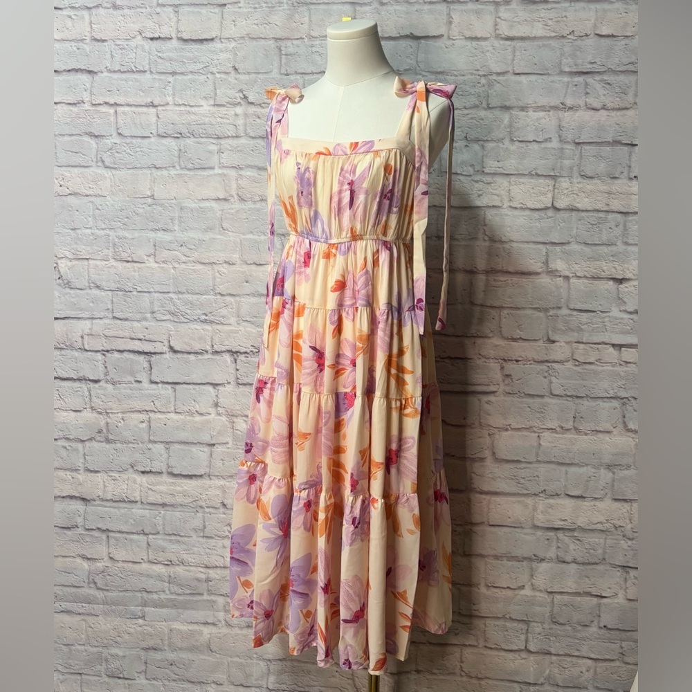 Emily Wonder Tie-Shoulder Midi Dress